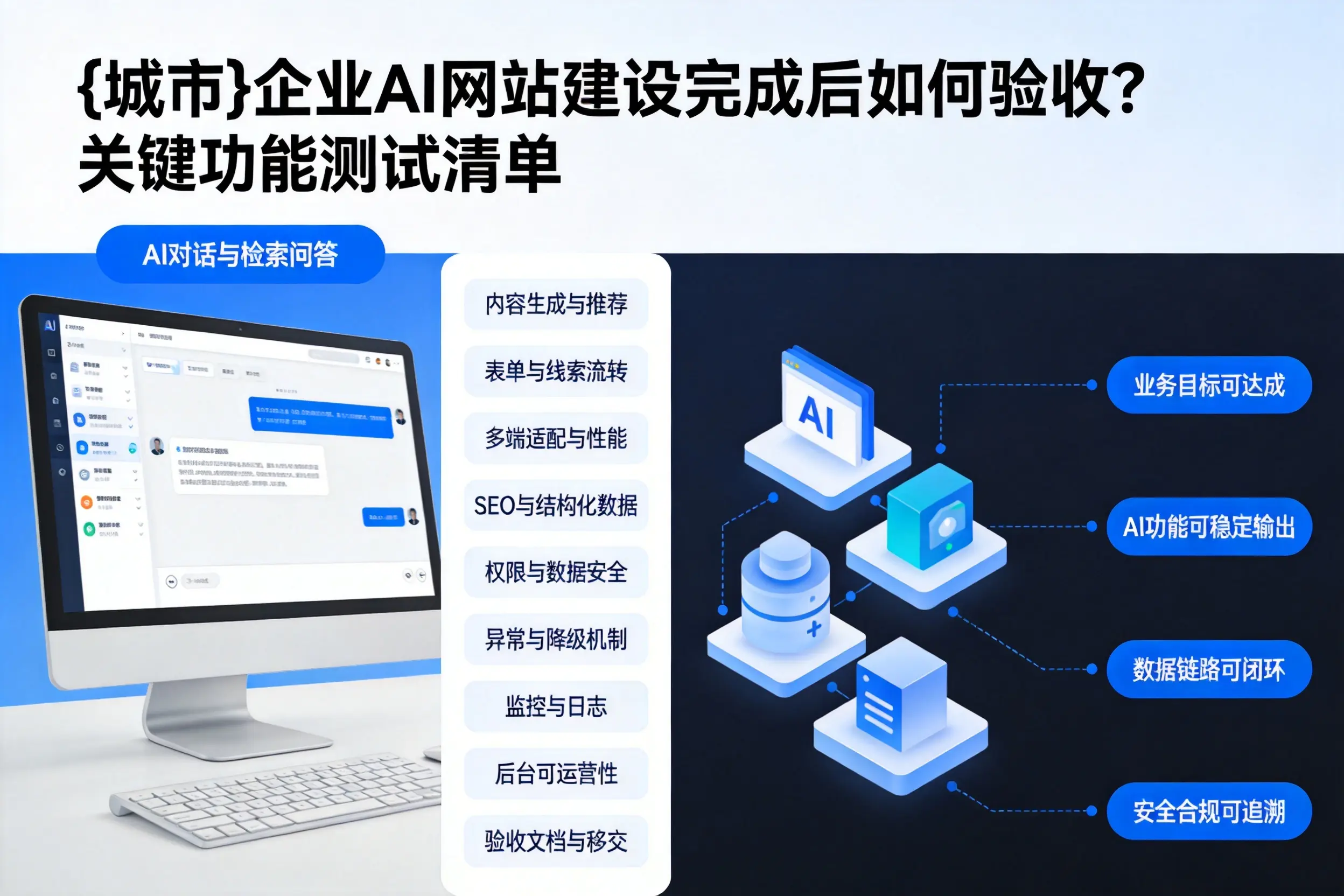 柳州企业AI网站建设完成后如何验收？关键功能测试清单