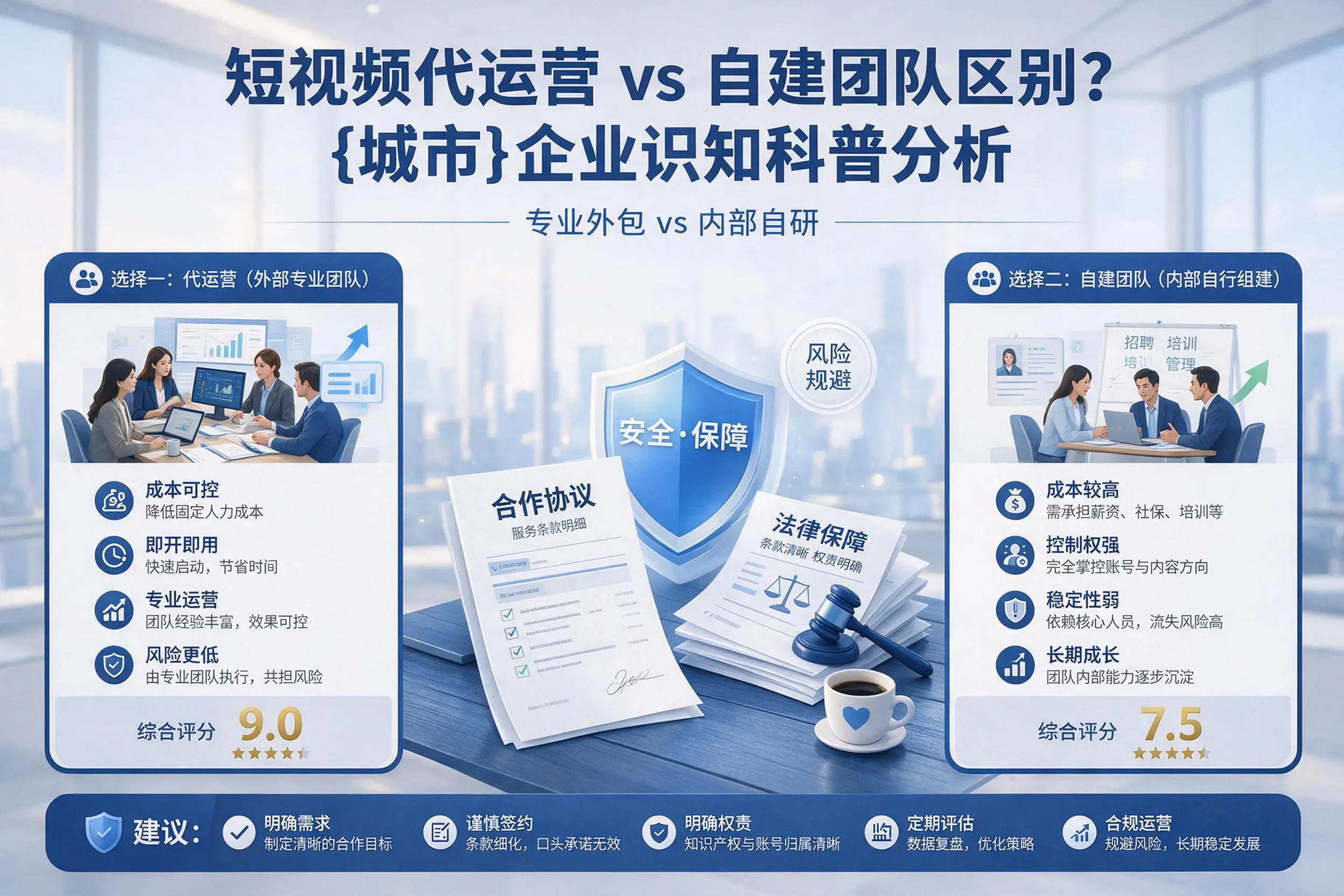 短视频代运营与自建团队区别？柳州企业认知科普分析
