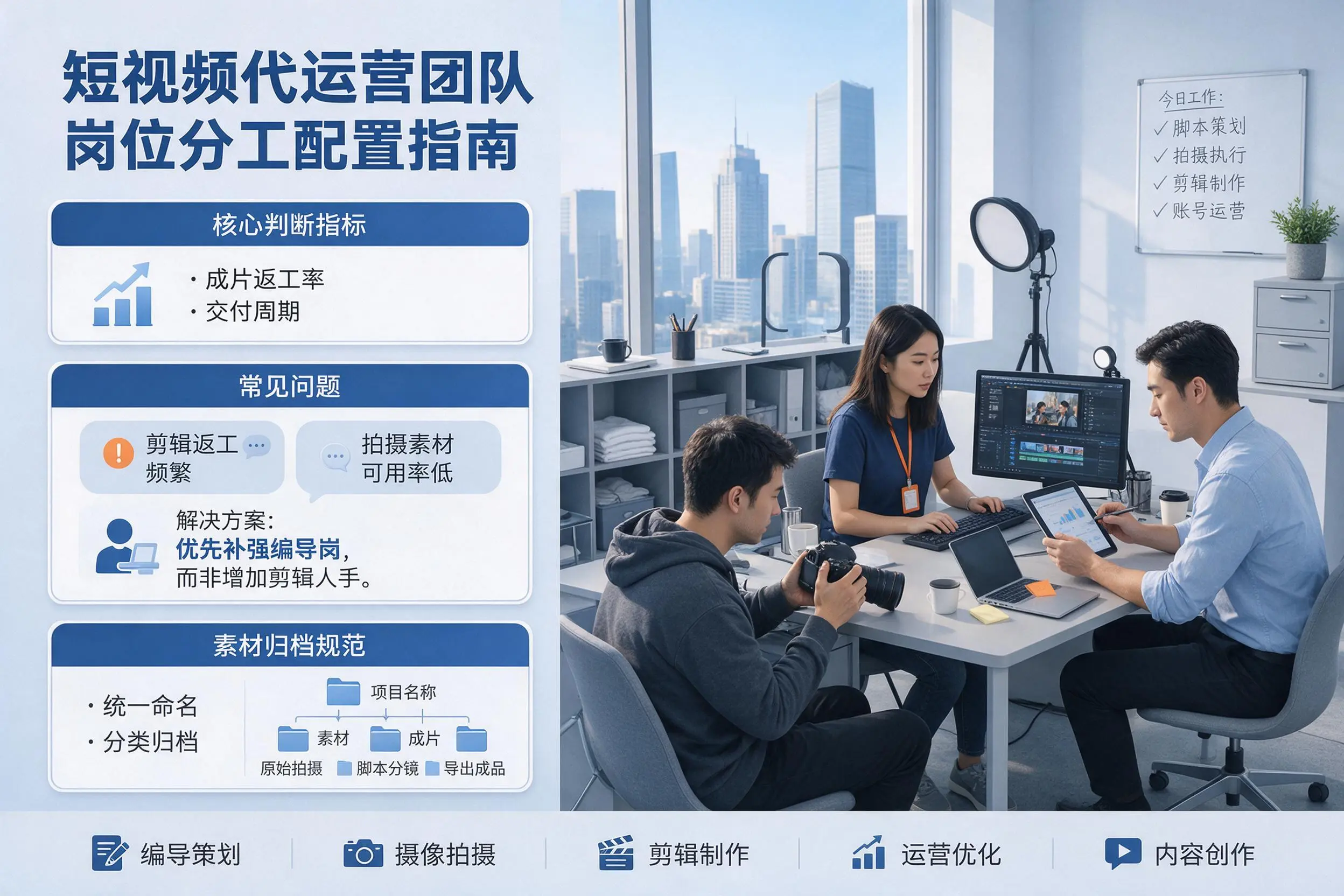 短视频代运营团队如何配置？柳州企业岗位分工科普说明