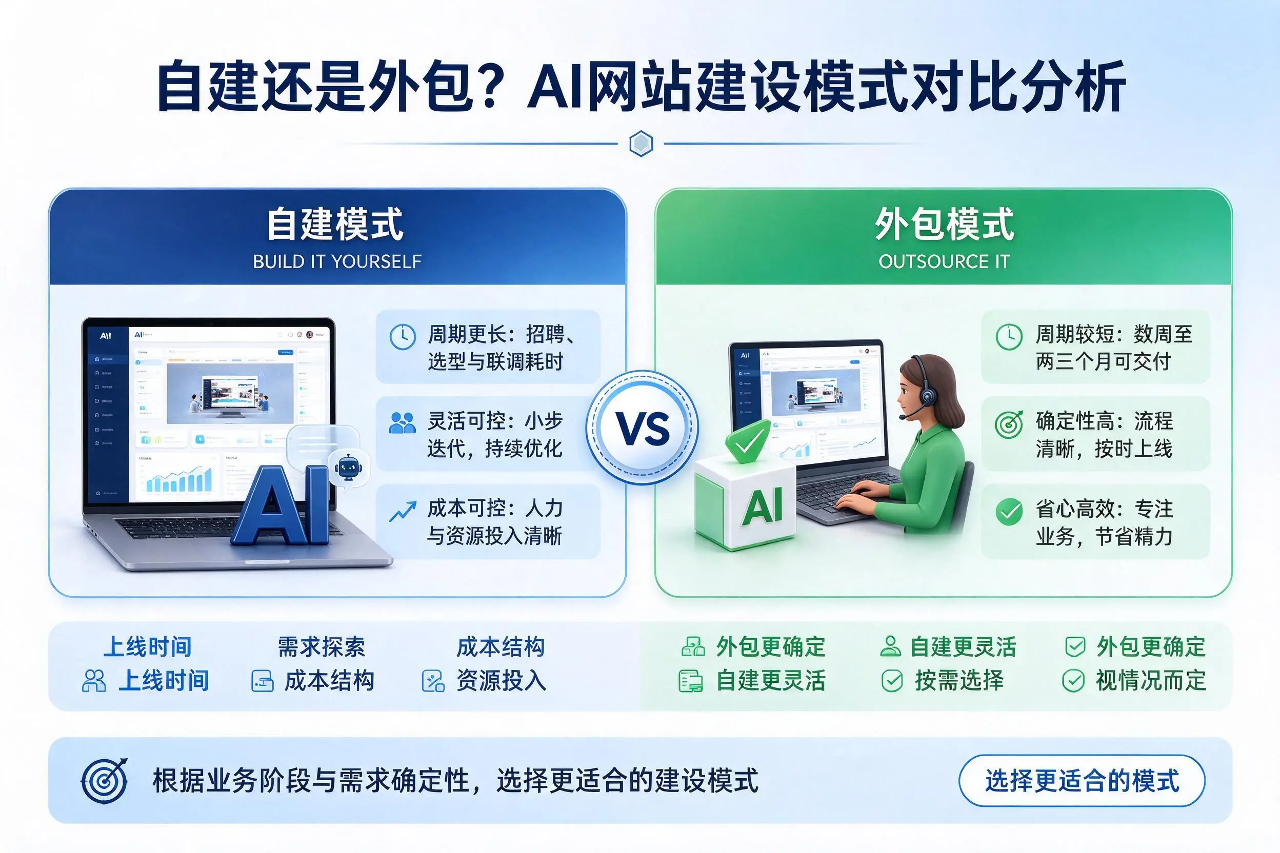 自建还是外包？柳州AI网站建设模式对比分析